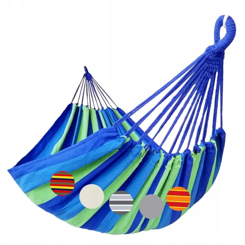 GOCAN Hangmat 2 Personen 220x160cm 300kg Katoen Tuin Binnen Blauw — foto 1