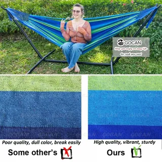 GOCAN Hangmat 2 Personen 220x160cm 300kg Katoen Tuin Binnen Blauw — miniatuur 8
