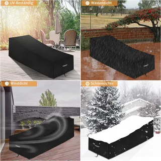 DOKON Hoes Ligstoel Waterdicht Wind- UV-bestendig 200x75x40/70cm — miniatuur 3