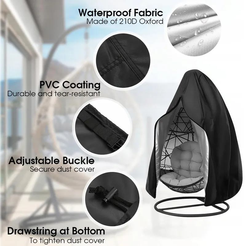 YOTUTUN Hoes Hangstoel Waterdicht 210D Oxford 190x115cm — foto 3