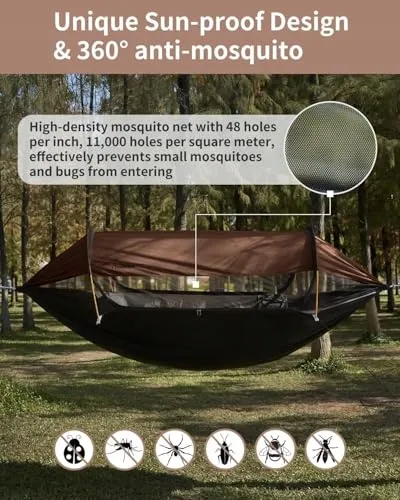 TRAVEL BIRD Hangmattent met Klamboe en Afdak 290x140cm Camping — foto 3