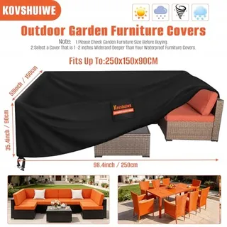 KOVSHUIWE Hoes Tuinmeubelen Waterdicht 250x250x90cm UV-bestendig — miniatuur 2