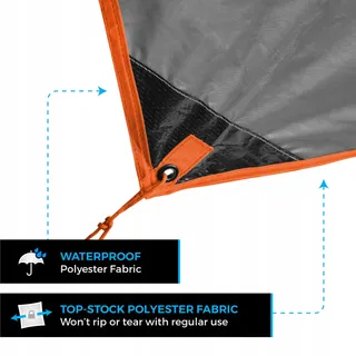 BEAR BUTT Lichte Waterdichte Tent Tarp Oranje — miniatuur 4