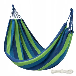 AKTIVE Katoenen Hangmat Camping Tuin 200x100cm 200kg Met Draagtas — miniatuur 1