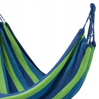 AKTIVE Katoenen Hangmat Camping Tuin 200x100cm 200kg Met Draagtas — miniatuur 7