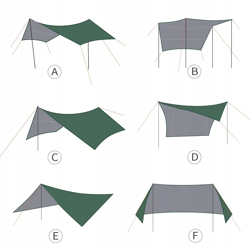 UNIGEAR Waterdicht Zeshoekig Tarp met Oogjes Hangmat Camping — foto 7