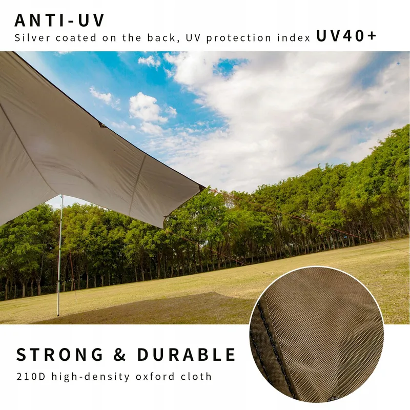 UNIGEAR Waterdicht Zeshoekig Tarp met Oogjes Hangmat Camping — foto 3