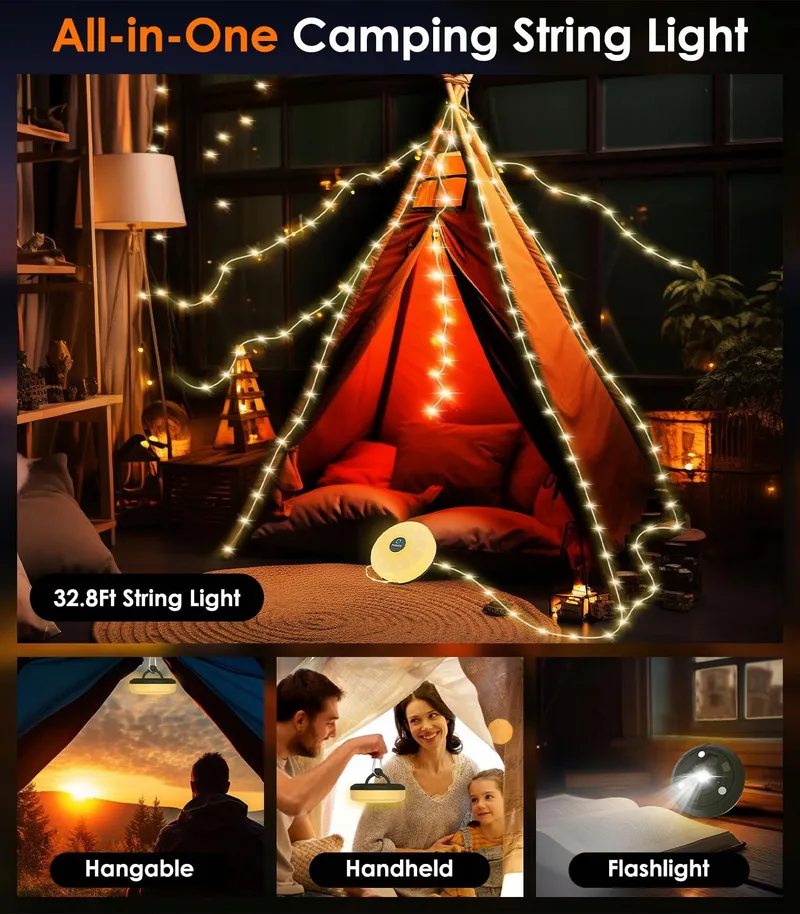 MOKO LED Campinglamp 10M Waterdicht 8 Verlichtingsmodi — foto 2