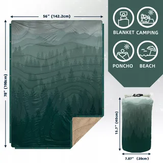 KAWAGEBO Campingdeken Outdoor Licht Waterdicht 200x145cm — miniatuur 3