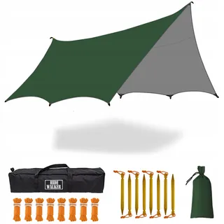 Outdoor Hangmat Tarp Waterdicht Hexagon Camping Survival — miniatuur 1