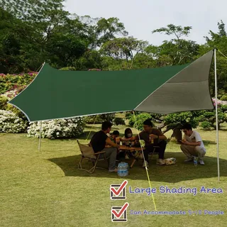 Outdoor Hangmat Tarp Waterdicht Hexagon Camping Survival — miniatuur 2