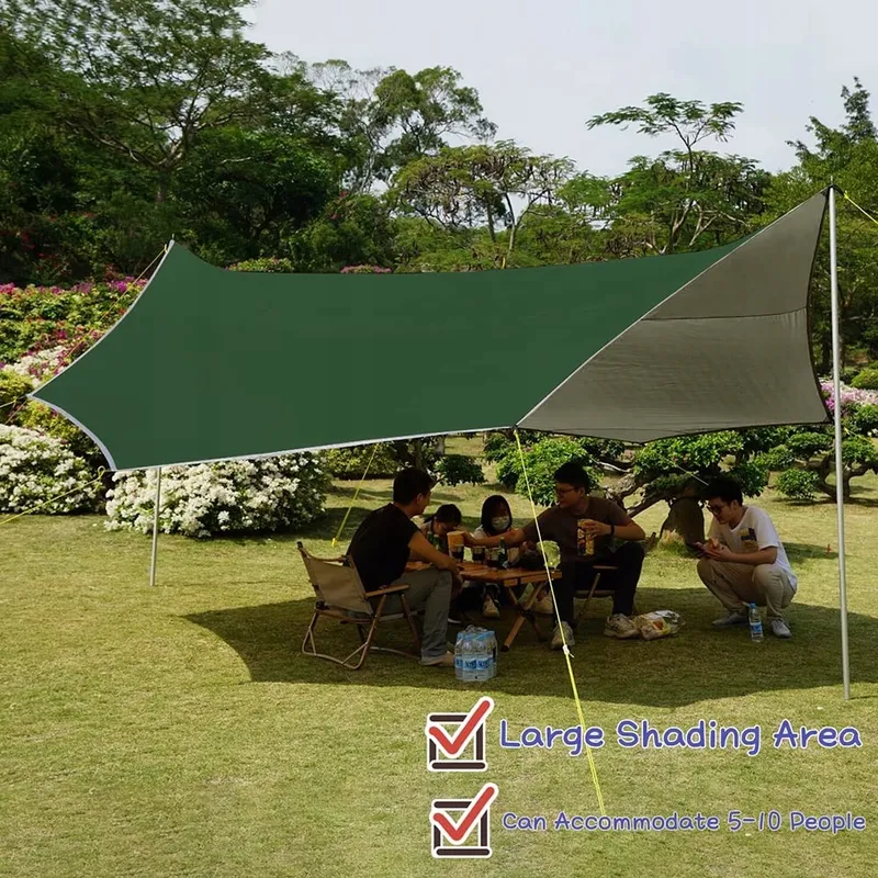 Outdoor Hangmat Tarp Waterdicht Hexagon Camping Survival — foto 2
