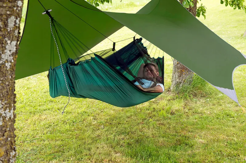 AMAZONAS Ultralichte Hangmat Moskito Traveller 220x140cm 150kg — foto 7
