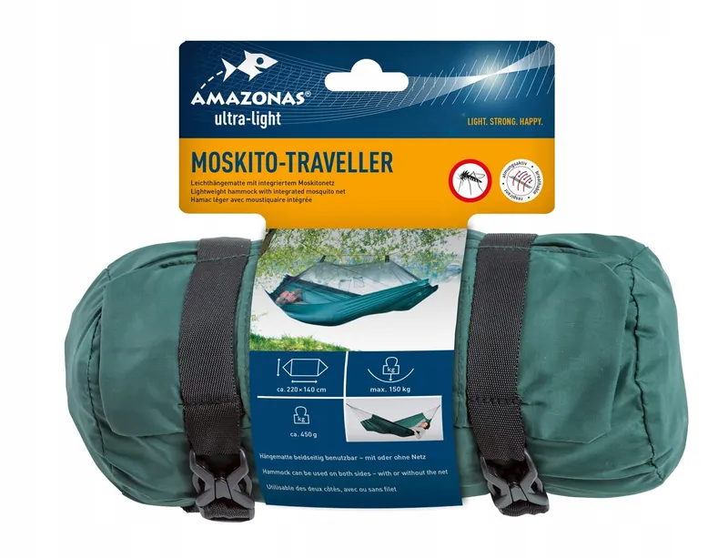 AMAZONAS Ultralichte Hangmat Moskito Traveller 220x140cm 150kg — foto 2