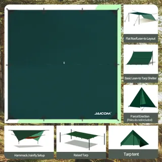 JAICOM Tarp Waterdicht 3x3M Licht UV-bescherming Camping — miniatuur 3