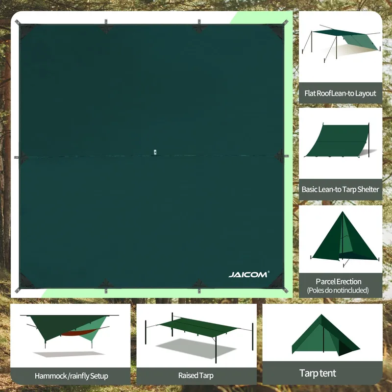 JAICOM Tarp Waterdicht 3x3M Licht UV-bescherming Camping — foto 3