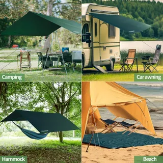 JAICOM Tarp Waterdicht 3x3M Licht UV-bescherming Camping — miniatuur 7