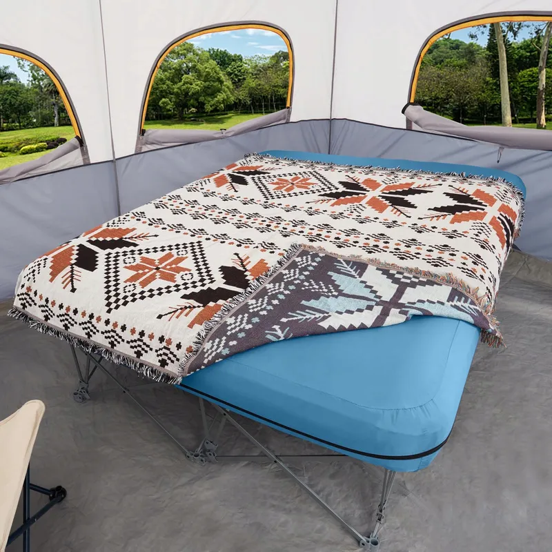 KAMPKEEPER Opvouwbaar Kampeerbed met Matras en Tas Blauw — foto 2