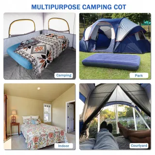 KAMPKEEPER Opvouwbaar Kampeerbed met Matras en Tas Blauw — miniatuur 6