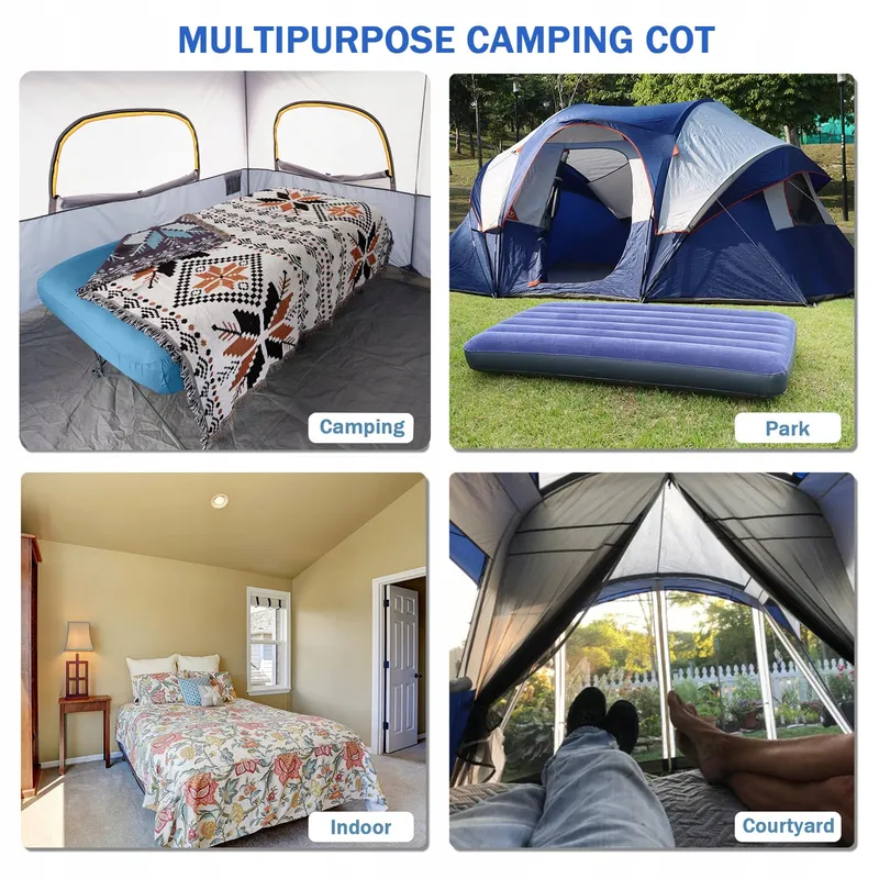 KAMPKEEPER Opvouwbaar Kampeerbed met Matras en Tas Blauw — foto 6