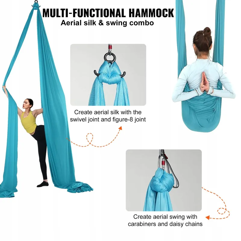 VEVOR Yoga Hangmat Unisex Blauw 10x28m Volwassenen — foto 6