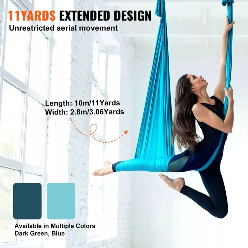VEVOR Yoga Hangmat Unisex Blauw 10x28m Volwassenen — foto 5