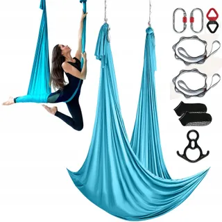 VEVOR Yoga Hangmat Unisex Blauw 10x28m Volwassenen — miniatuur 1