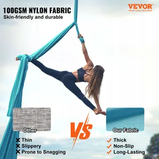 VEVOR Yoga Hangmat Unisex Blauw 10x28m Volwassenen — miniatuur 2