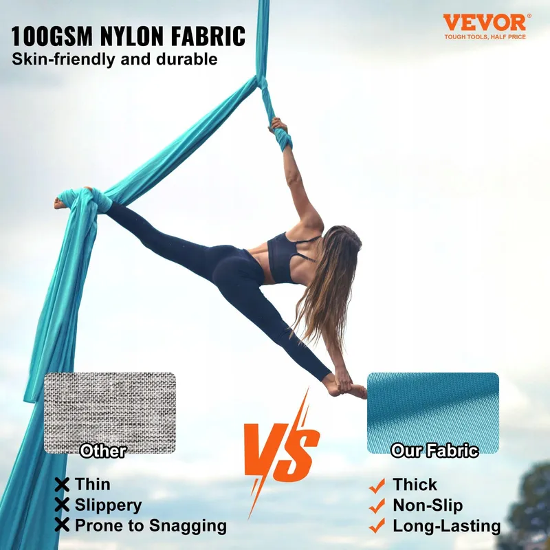 VEVOR Yoga Hangmat Unisex Blauw 10x28m Volwassenen — foto 2
