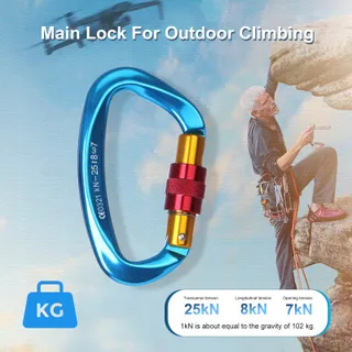 KLETTERKARABINER Klimkarabijnhaak 25kN Blauw — miniatuur 5