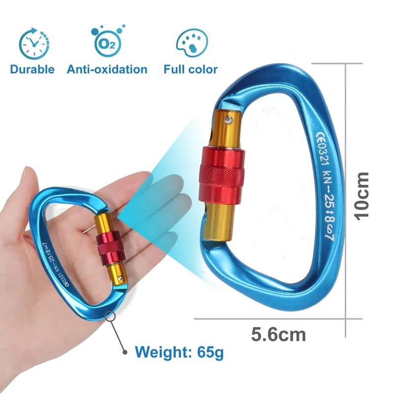 KLETTERKARABINER Klimkarabijnhaak 25kN Blauw — foto 6