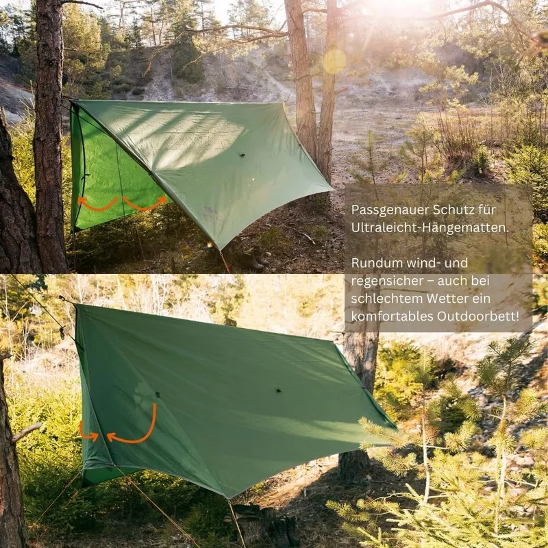 AMAZONAS Wing Tarp Ultralicht Windbescherming Camping Groen — foto 3