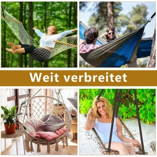 2-Pack Hangmatbanden 2m Zwart Haken 500kg Camping — miniatuur 7