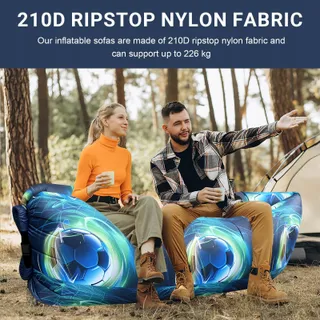DWAFILL Opblaasbare Camping Bank Strand 230x70cm Outdoor Ligstoel — miniatuur 3
