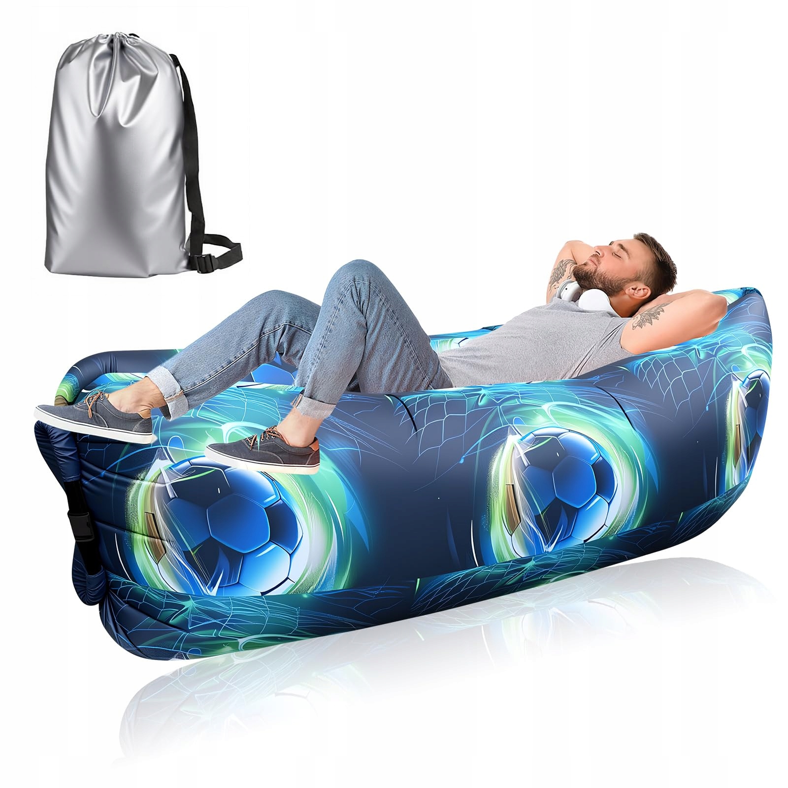 DWAFILL Opblaasbare Camping Bank Strand 230x70cm Outdoor Ligstoel