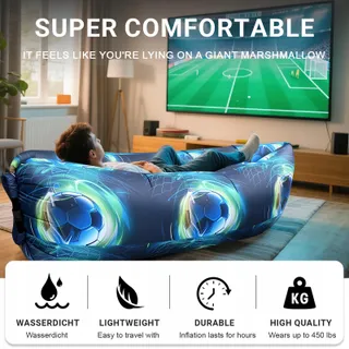DWAFILL Opblaasbare Camping Bank Strand 230x70cm Outdoor Ligstoel — miniatuur 4