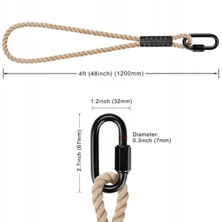 SELEWARE Hangmatriemen 120cm Karabijnhaak Binnen Buiten — miniatuur 7