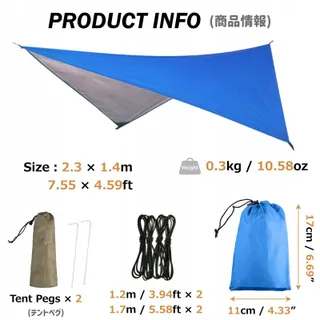 AZARXIS Waterdicht Tarp Licht Compact Voor Hangmat Camping — miniatuur 2