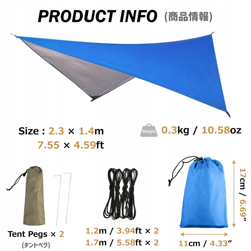 AZARXIS Waterdicht Tarp Licht Compact Voor Hangmat Camping — foto 2