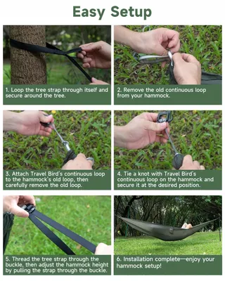 TRAVEL BIRD Hangmat Bevestigingsset 3m Boomband Camping — miniatuur 6