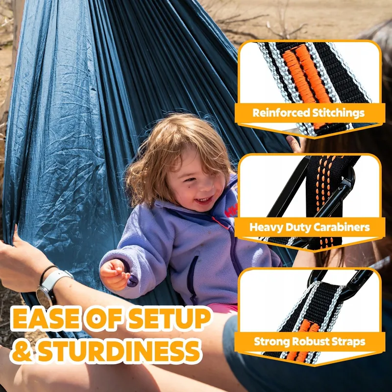 NATUREFUN Ultralichte Hangmat 300kg Nylon Ademend Sneldrogend — foto 5