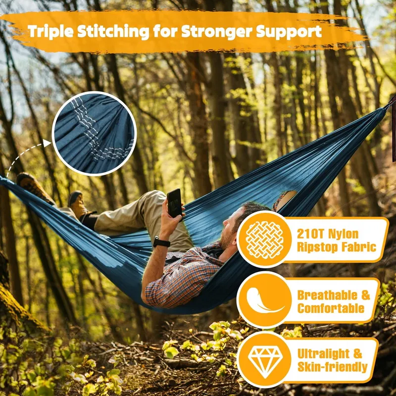 NATUREFUN Ultralichte Hangmat 300kg Nylon Ademend Sneldrogend — foto 4