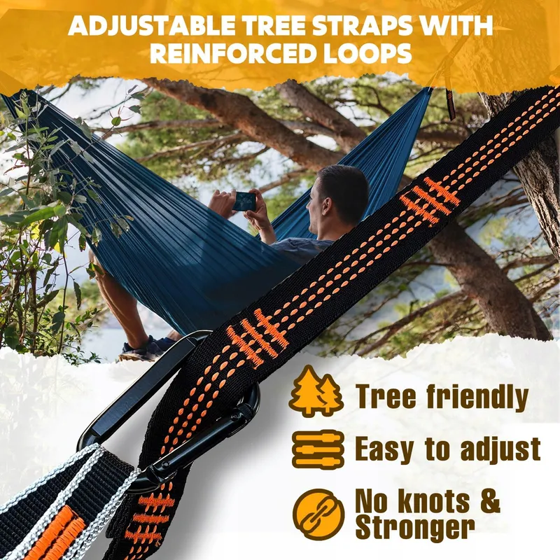 NATUREFUN Ultralichte Hangmat 300kg Nylon Ademend Sneldrogend — foto 3