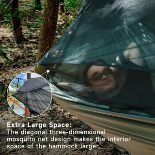 TRAVEL BIRD NomadNest Hangmat 11ft Klamboe Nokkoord Licht — miniatuur 4