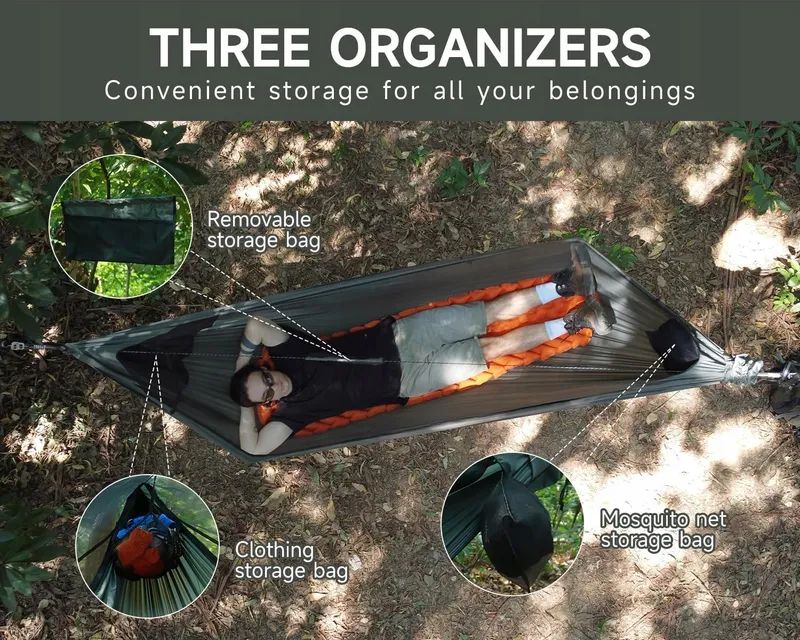 TRAVEL BIRD NomadNest Hangmat 11ft Klamboe Nokkoord Licht — foto 7