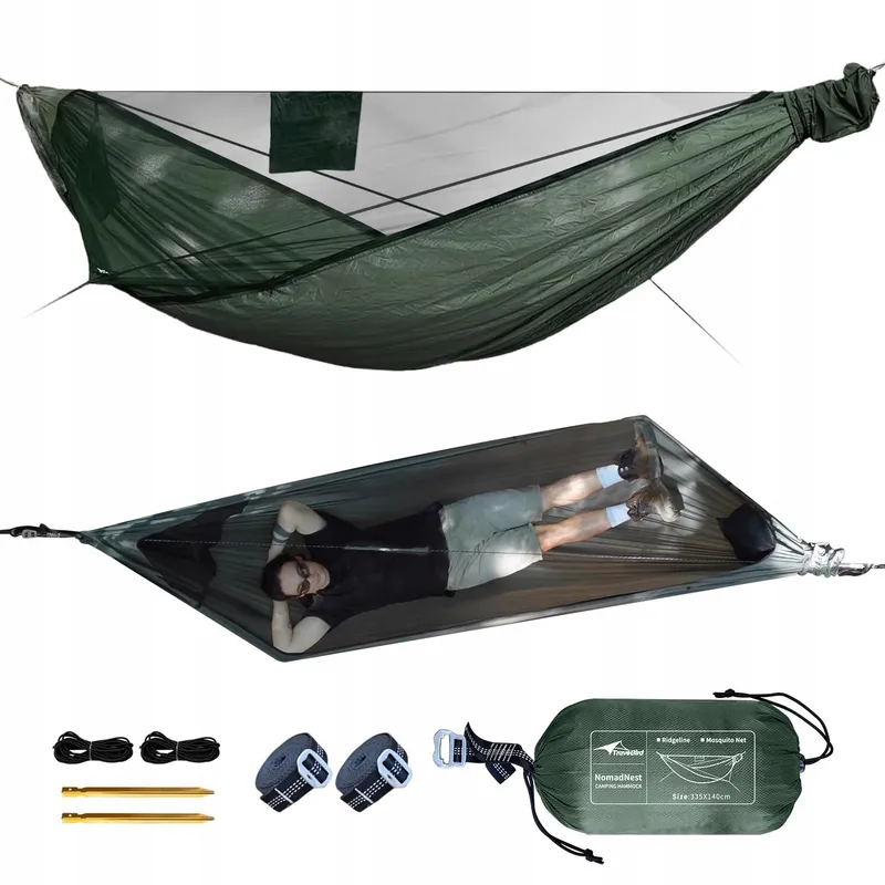 TRAVEL BIRD NomadNest Hangmat 11ft Klamboe Nokkoord Licht — foto 1