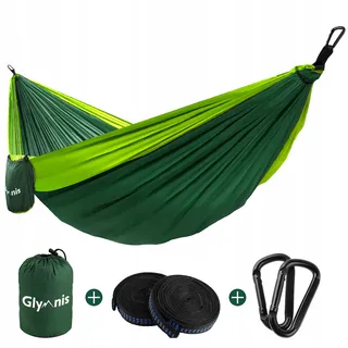 GLYMNIS Ultralichte Hangmat Nylon 300kg 275x140cm Camping Reizen Tuin — miniatuur 1