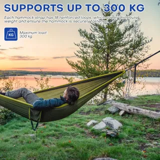 JUYIBAAO Set 2 Hangmatbevestigingen 3m 18 Lussen 300kg Camping — miniatuur 5