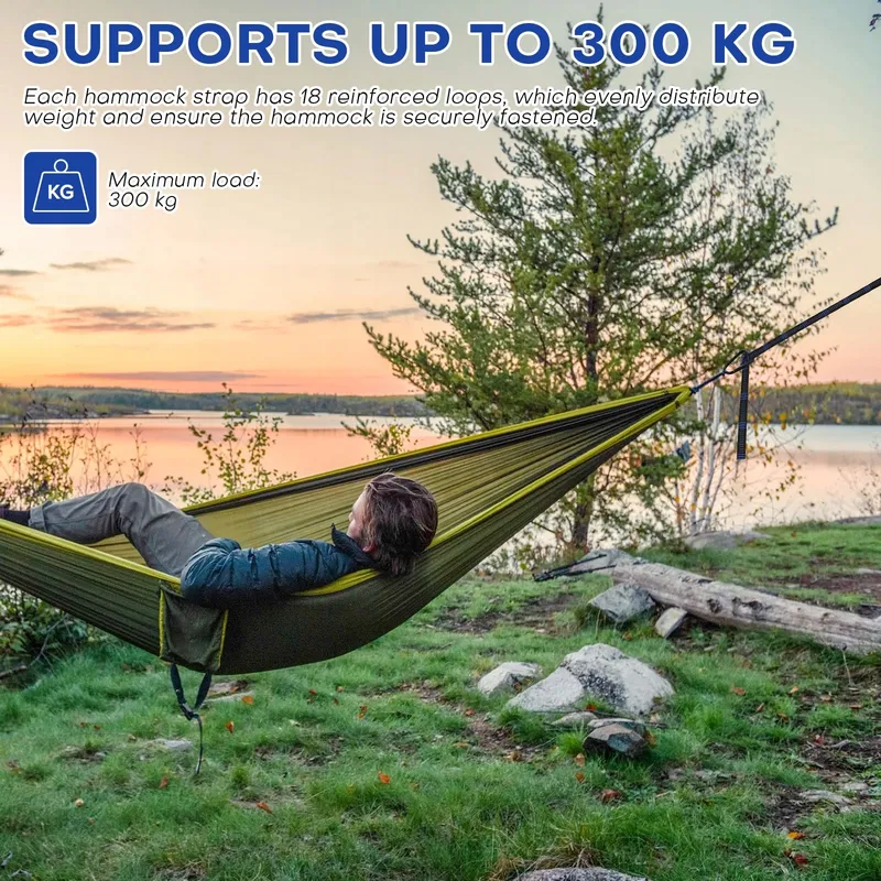 JUYIBAAO Set 2 Hangmatbevestigingen 3m 18 Lussen 300kg Camping — foto 5