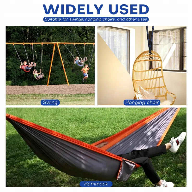 JUYIBAAO Set 2 Hangmatbevestigingen 3m 18 Lussen 300kg Camping — foto 7